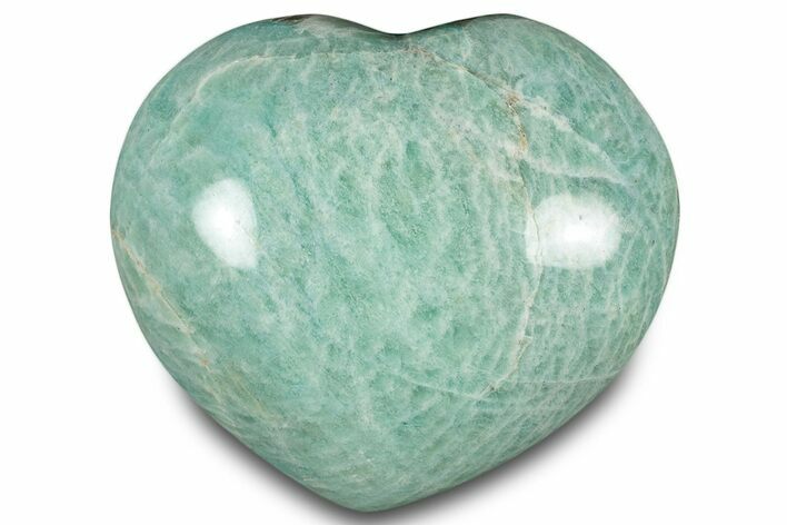 Teal-Blue Polished Amazonite Heart - Madagascar #323120